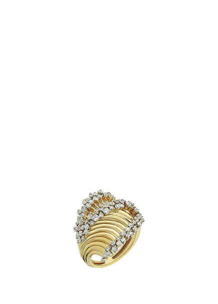 Wave Diamonds Women's Gold Ring